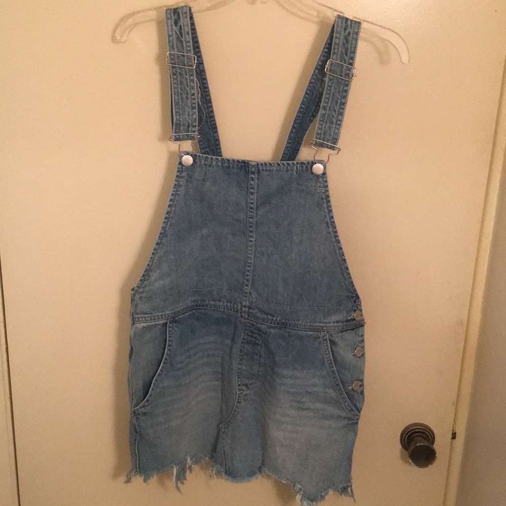 Free People Denim Overall Skirt